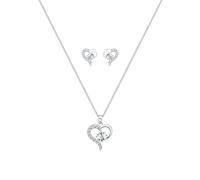 ELLI Damen Schmuckset Herz Halskette Ohrring silber, Größe One Size, 4606956 Silber One Size