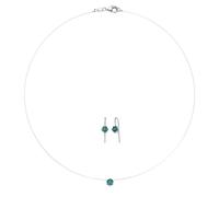 Schmuckset SMART JEWEL "Collier mit Ohrschmuck, Silber 925", grün, Schmuck_Sets, Damen, onesize, Silber 925 (Sterlingsilber), Schmuckset (14571319-0) grün