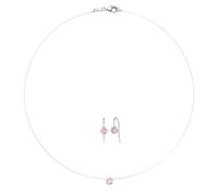 Schmuckset SMART JEWEL "Collier mit Ohrschmuck, Silber 925", pink (rosa), Schmuck_Sets, Damen, onesize, Silber 925 (Sterlingsilber), Schmuckset (22875230-0) rosa