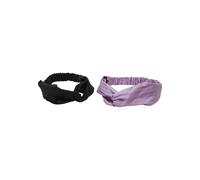 Schmuckset URBAN CLASSICS "Urban Classics Unisex Light Basic Headband 2-Pack", lila, schwarz, Schmuck_Sets, Damen, onesize, Baumwolle, unifarben, Schmuckset (74003708-0) lila, schwarz