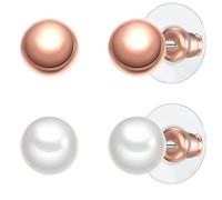 Schmuckset YOKOAMII "Set: Y802", roségold, Schmuck_Sets, Damen, Metall, Schmuckset, mit Muschelkernperle (60272319-0) roségold