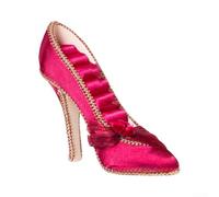 Schmuckständer aus Kunstharz, Weinrot, mit goldfarbener Schleife (High Heels)