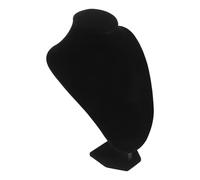 Schmuckständer Halskettenhalter mit Verstellbarem Halsmodell Schwarz | Schwarzes Velours, Kunststoff Ausführung, Minimalistisches Kopfdesign, Vielseitiges Präsentationsobjekt für Schmuck