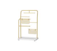 Schmuckständer mit 6 Hängestangen aus Metall metallisches Gold