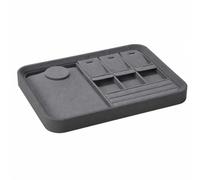 Schmucktablett Schmuckablage Schmuckkasten Schmuckorganizer mit Kantenrahmen Und Weichem Innenfutter aus PU Und, Grau, Multifunktionales Porträt-Schmucktablett