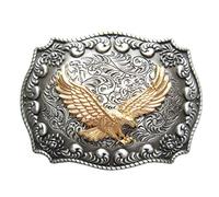 Schnalle123 ! XL Version ! Gürtelschnalle goldener Adler Western Cowboy Western Amerika- 3D Optik für Gürtel Schnalle Buckle - robuste Verarbeitung aus Metall - Wechselgürtel Modell 254