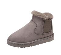 Schnee Stiefel Damen Winter Gefüttert Warm Boots Rund Zehen Kurzstiefel Elastisch Seitliche Gummizug Comfortabel Winterschuhe Freizeit Outdoor Bequem Winterstiefel