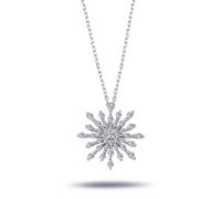 Schneeflocke Diamanten Anhänger Collier Gold