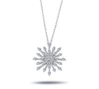 Schneeflocke Diamanten Anhänger Collier Weißgold