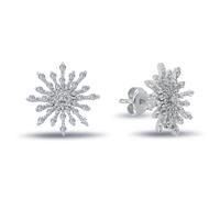 Schneeflocke Diamanten Ohrstecker Weißgold