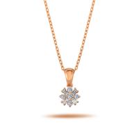 Schneeflocke Halskette mit Diamanten in Baguett- und Brilliantschliff