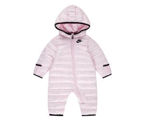 Schneeoverall NIKE SPORTSWEAR "NKN NIKE SOLID BABY SNOWSUIT", Jungen, Gr. 92 (24), N-Gr, rosa (pink foam), Obermaterial: 100% Polyester, Overalls, wattiertes Design, mit integrierter Kapuze, aus Polye