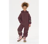 Schneeoverall ZIGZAG "Vally", Mädchen, Gr. 98, EURO-Größen, braun (dunkelbraun, rot), 100% Polyester, lang, Overalls, mit wasser- und winddichter Membran (64785668-98) dunkelbraun, rot