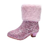 Schneestiefel Kinder- Gefütterte Gummistiefel Kinder Schneestiefel Winter Warm Gefütterte Winterstiefel Mädchen rutschfeste Outdoor Winterschuhe Snowboots Winterstiefel Mädchen