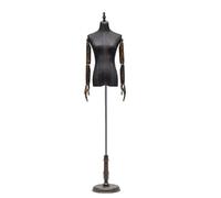Schneiderpuppe Display-Kleidung, Weibliche Schaufensterpuppe, Halbkörper-Schaufensterpuppe, Torso-Kleiderform Mit Holzarmen Und Sockel, 130-192 cm, Höhenverstellbar(with arms,Large)