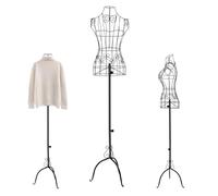 Schneiderpuppe Halbkörper Metall, höhenverstellbar 140-160 cm, Mannequin Kleiderständer mit Ständer, Mannequin Dress Form für Boutiquen Schaufenster Modegeschäfte Schneider Kleidung und Dekoration