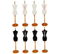 Schneiderpuppe mit Sockel, 8 Stück, 5,6 x 27,9 cm, Schneiderpuppe mit hinterem Schlitz und Einsetzer, weibliche Schaufensterpuppe zum Nähen, Kleidungsdesign, Weißgold + Schwarzgold, weibliche Schaufen