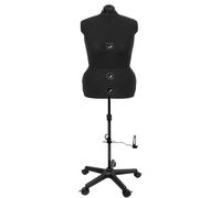 Schneiderpuppe/ Schneiderbüste DIANA "D" XL schwarz mit Rollen (verstellbar)