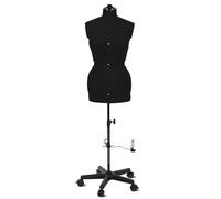Schneiderpuppe Supa Fit Damen Gr. M (42-48) mit Rollen, weiblicher Torso, Büste, verstellbare Drehregler, individuelle Anpassung an Hals, Taille, Brust, Hüfte (schwarz, M)