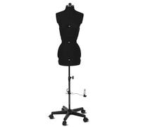 Schneiderpuppe Supa Fit Damen Gr. S (34-42) mit Rollen, weiblicher Torso, Büste, verstellbare Drehregler, individuelle Anpassung an Hals, Taille, Brust, Hüfte (schwarz, S)