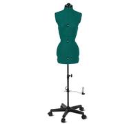 Schneiderpuppe Supa Fit Damen Gr. S (34-42) mit Rollen, weiblicher Torso, Büste, verstellbare Drehregler, individuelle Anpassung an Hals, Taille, Brust, Hüfte (türkis, S)