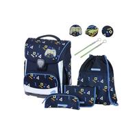 Schneiders 78047-072 - Schulranzen Toolbag Plus Level One, 8-teiliges Set mit Schultasche, Federmäppchen, Schlamper, Sportbeutel, 2 Klett-Motiven und 2 Leuchtstäben