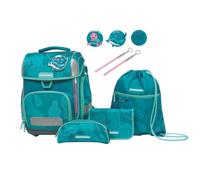 Schneiders Ergolite Aqua Love Mädchen Schultasche - 9-teiliges Set, Orthopädisch geprüft, mit LED-Leuchtstäben, nachhaltig & ergonomisch