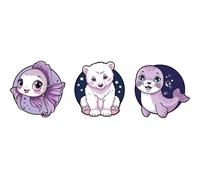 Schneiders Schulranzen-Zubehör Patches 3 teilig Frosty Friends violett