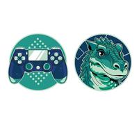 Schneiders Schulranzen-Zubehör Patches Set 2 teilig Controller + Dino mehrfarbig