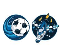 Schneiders Schulranzen-Zubehör Patches Set 2 teilig Spaceball + Spaceship mehrfarbig