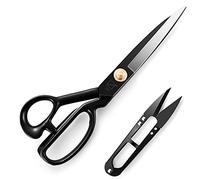 Schneiderschere Stoffschere 25,4cm - Profi Textilschere Scharf aus Edelstahl, Schere zum Schneiden von Stoff, Kleidung, Textilien, Leder, Jeans, Nähen & Ändern(Schwarz)
