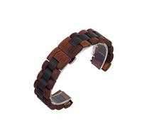 Schnellverschluss-Uhrenarmband aus Holz, 20 mm, 22 mm, Unisex-Uhrenarmband, Ersatzarmband, geeignet for traditionelles oder intelligentes Uhrenarmband, Ebenholz-Uhrenarmband(Black and Red,22mm)