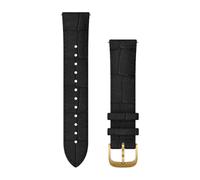 Schnellwechsel-Armband 20mm Leder-Schwarz/24K Gold PVD
