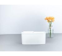 Schnittenliebe Auffangbehälter für Overlock-Maschine Brother 2104D, praktisch für abgeschnittene Fäden und Stoffreste an der Maschine (White)