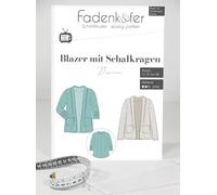 Schnittmuster und Nähanleitung - Blazer mit Schalkragen Damen weiß