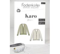 Schnittmuster und Nähanleitung - Strickjacke Karo Herren 2XS bis 5XL