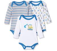 Schnizler Unisex Baby Body 1/1-Arm 3er Pack Bagger 809303, 900 - Blau, 50-56