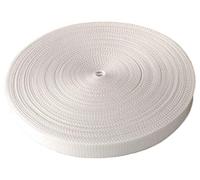 Schnoschi Gurtband Polypropylen 1 Meter lang - viele Verschiedene Breiten und Farben 10mm 15mm 20mm 25mm 30mm 40mm 50 mm (weiß, 15 mm)