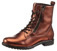 Schnürboots ARA "LIVERPOOL", Damen, Gr. 5,5 (38,5), mokka, Glattleder, metallic, Schuhe Schnürboots, Kurzstiefel, Biker Boots in Bequemweite G (= weit) (21844267-5,5) mokka