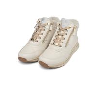 Schnürboots ARA "OSAKA", Damen, Gr. 4,5 (37,5), beige (creme), Glattleder, Schuhe Schnürboots, Herbstboots, mit beidseitigen Reißverschlüssen, H-Weite (=sehr weit) (29535530-4,5) creme