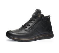 Schnürboots ARA "OSAKA", Damen, Gr. 6 (39), schwarz (schwarz, schwarz), Glattleder, Schuhe Schnürboots, Herbstboots, mit beidseitigen Reißverschlüssen, H-Weite (=sehr weit) (28531812-6) schwarz, schwa