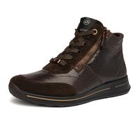 Schnürboots ARA "OSAKA", Damen, Gr. 7 (41), braun (dunkelbraun), Glattleder, Veloursleder, Reptilienprägung, Schuhe Schnürboots, Herbstboots, mit beidseitigen Reißverschlüssen, H-Weite (=sehr weit) (7