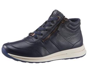 Schnürboots ARA "OSAKA", Damen, Gr. 7,5 (41,5), blau (dunkelblau), Glattleder, Schuhe Schnürboots, Herbstboots, mit beidseitigen Reißverschlüssen, H-Weite (=sehr weit) (18653150-7,5) dunkelblau