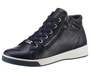 Schnürboots ARA "ROM", Damen, Gr. 3(36), blau (dunkelblau), Glattleder, Schuhe Schnürboots, Keilabsatz, High Top-Sneaker, Freizeitschuh in Schuhweite G = weit (33497855-3) dunkelblau