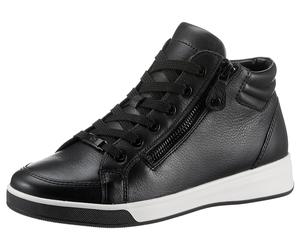Schnürboots ARA "ROM", Damen, Gr. 6,5, schwarz, Glattleder, Schuhe Schnürboots, Keilabsatz, High Top-Sneaker, Freizeitschuh in Schuhweite G = weit (57123967-6,5) schwarz