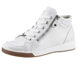 Schnürboots ARA "ROM", Damen, Gr. 6,5, weiß, Glattleder, Schuhe Schnürboots, Keilabsatz, High Top-Sneaker, Freizeitschuh in Schuhweite G = weit, Topseller (52374823-6,5) weiß