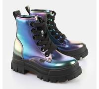 Schnürboots BUFFALO "ASPHA LACE UP HI", Damen, Gr. 36, bunt (multicolor), Lederimitat, Schuhe Schnürboots, Schnürboots, Freizeitschuh, Plateauboots mit modischem Farbverlauf (29986010-36)