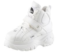 Schnürboots BUFFALO, Damen, Gr. 41, weiß, Kalbsleder, unifarben, Schuhe Schnürboots, High-Top Sneaker, Chunky Boots, Plateauboots mit kräftiger Laufsohle (29878219-41)