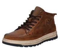 Schnürboots BUGATTI, Herren, Gr. 40, braun (cognac), Leder, Schuhe Schnürboots, High Top Sneaker, Stiefelette mit Innenreißverschluss (76714202-40)