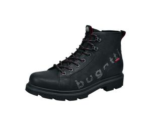 Schnürboots BUGATTI, Herren, Gr. 40, schwarz, Lederimitat, Schuhe Schnürboots, Winterboots, Herrenschuh mit Profilsohle (43103944-40) schwarz